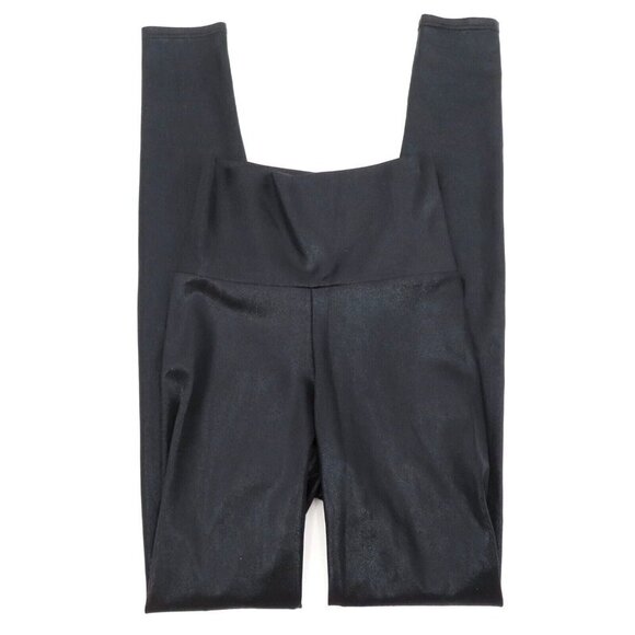 Motionwear Petite Adult Black Shimmer Iridescent Dance Athletic Leggings Pants - Picture 9 of 9